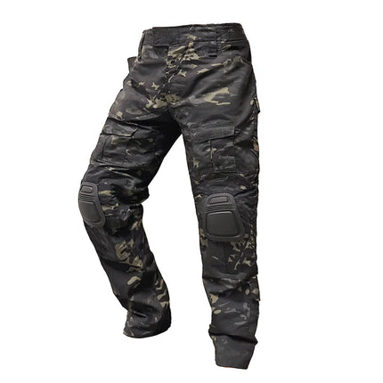 The G3 Pro Combat Tactical Pants with Knee Pads are made with Teflon-coated rip-stop fabric that's breathable and water-resistant, and feature a stretchable waistband and enhanced stitching for fluid, unhindered movements.